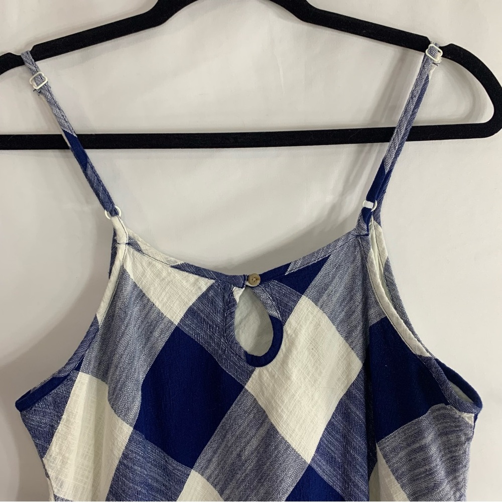 Natural Reflections Blue & White Gingham Spaghetti Strap Picnic Dress, size M - Picture 9 of 11